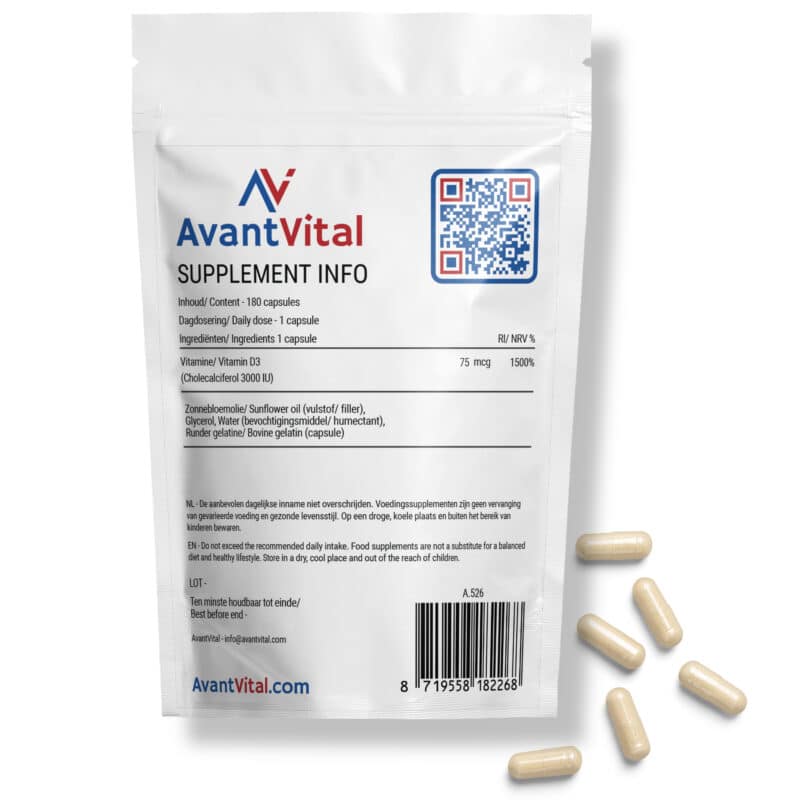 Vitamine D3 – 3000 IU AvantVital Next Valley 3